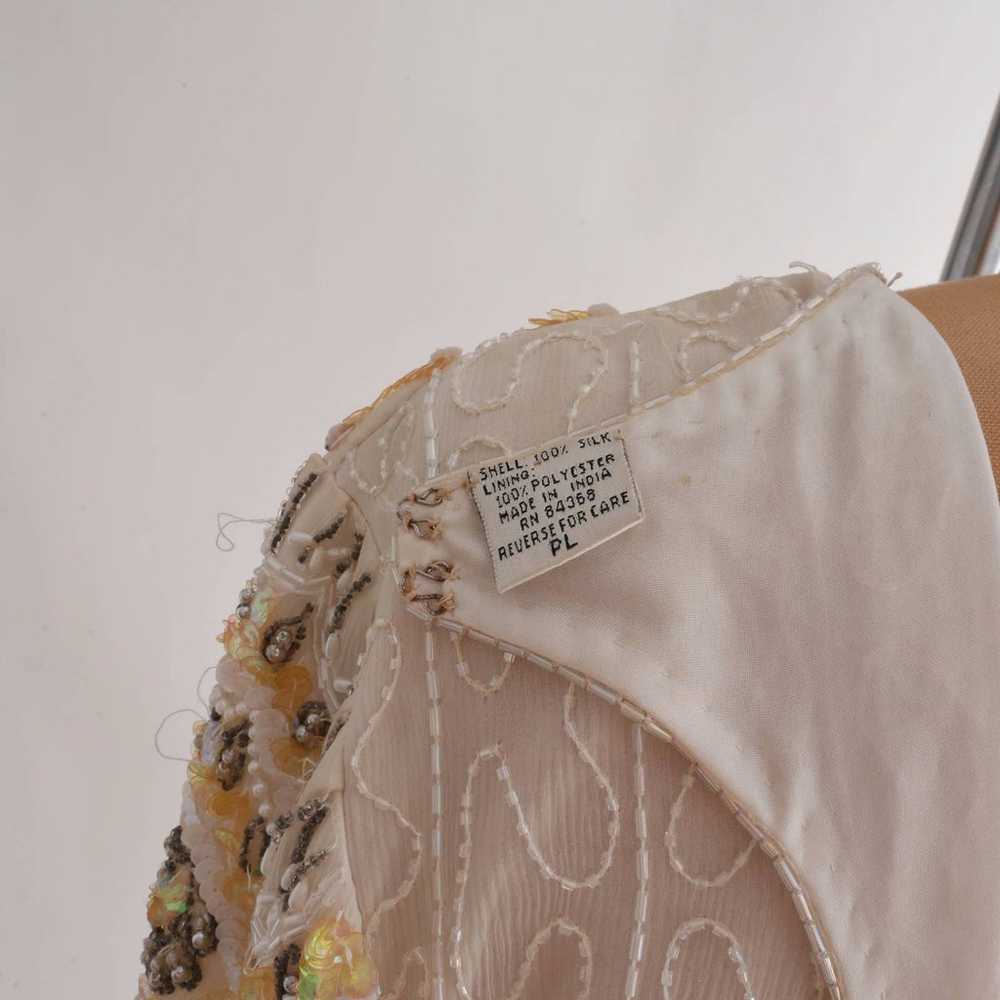 white beaded silk dress | 80s Vintage evening gow… - image 10