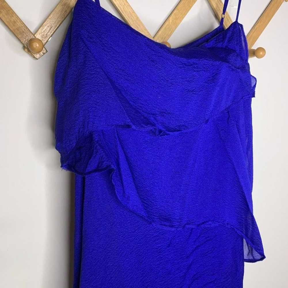 BCBGMaxAzria Runway Blue Andie Cascade Silk Dress… - image 4