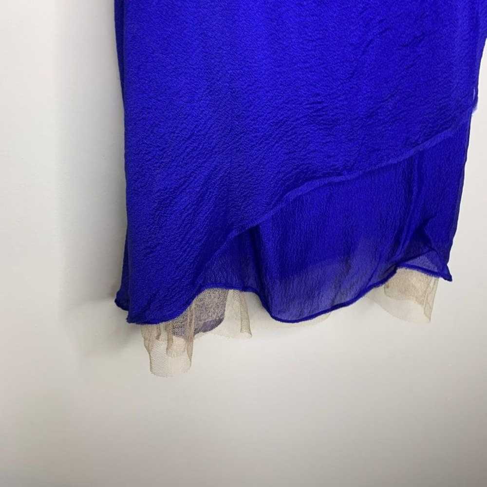 BCBGMaxAzria Runway Blue Andie Cascade Silk Dress… - image 5