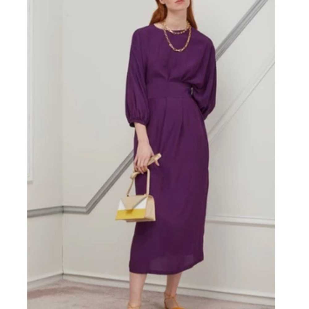 Rosanna Chiffon Silk-Blend maxi purple dress size… - image 2