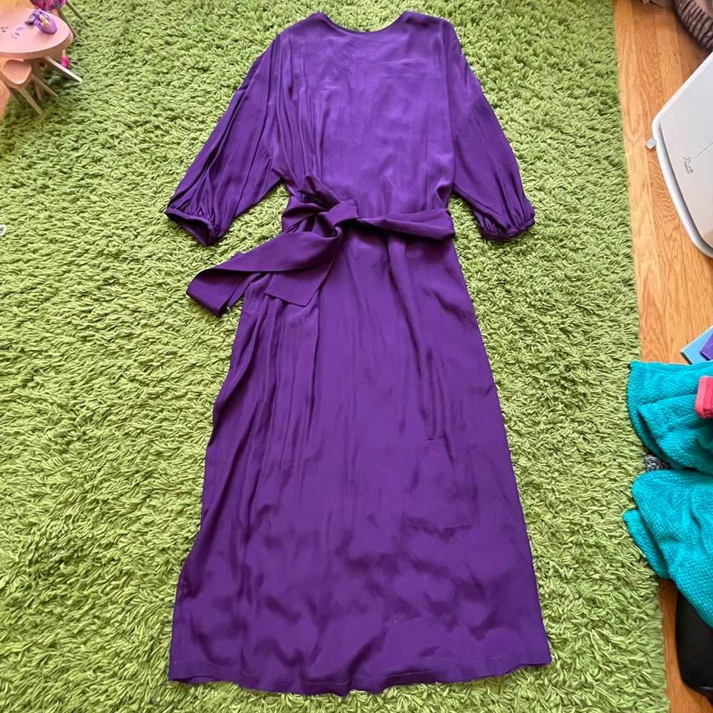 Rosanna Chiffon Silk-Blend maxi purple dress size… - image 4