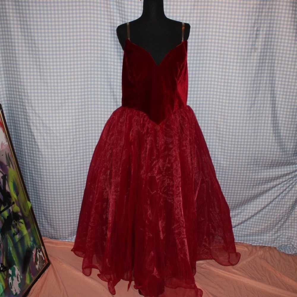 Princess style red prom gown dress - image 1