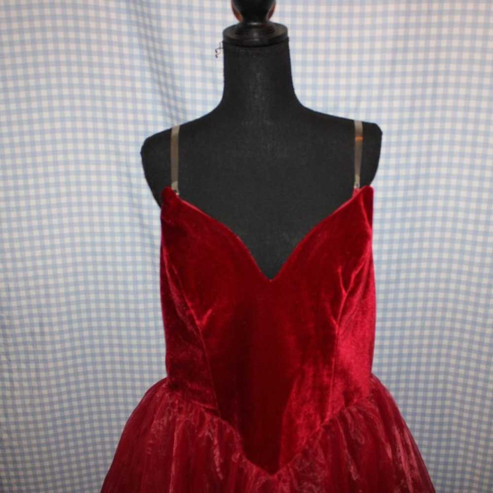 Princess style red prom gown dress - image 2