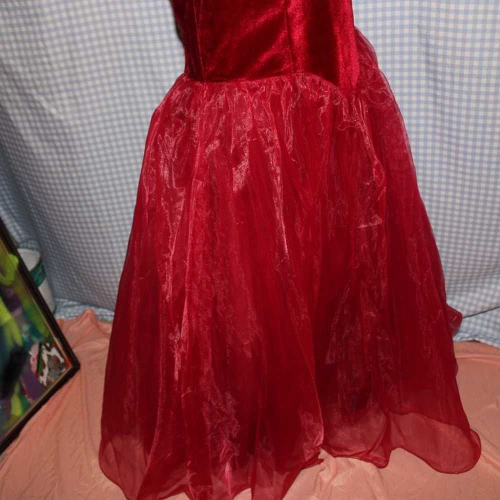 Princess style red prom gown dress - image 6