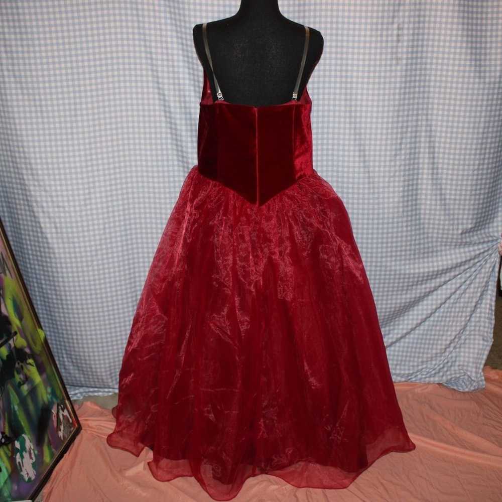 Princess style red prom gown dress - image 7