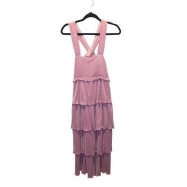 Saylor - Esperanza Pink Pleat Midi Dress