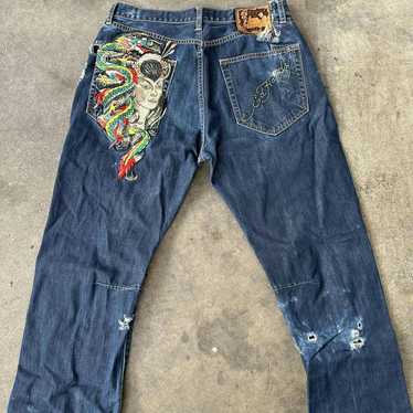 Ed Hardy Ed Hardy Vintage Rhinestone Denim - image 1