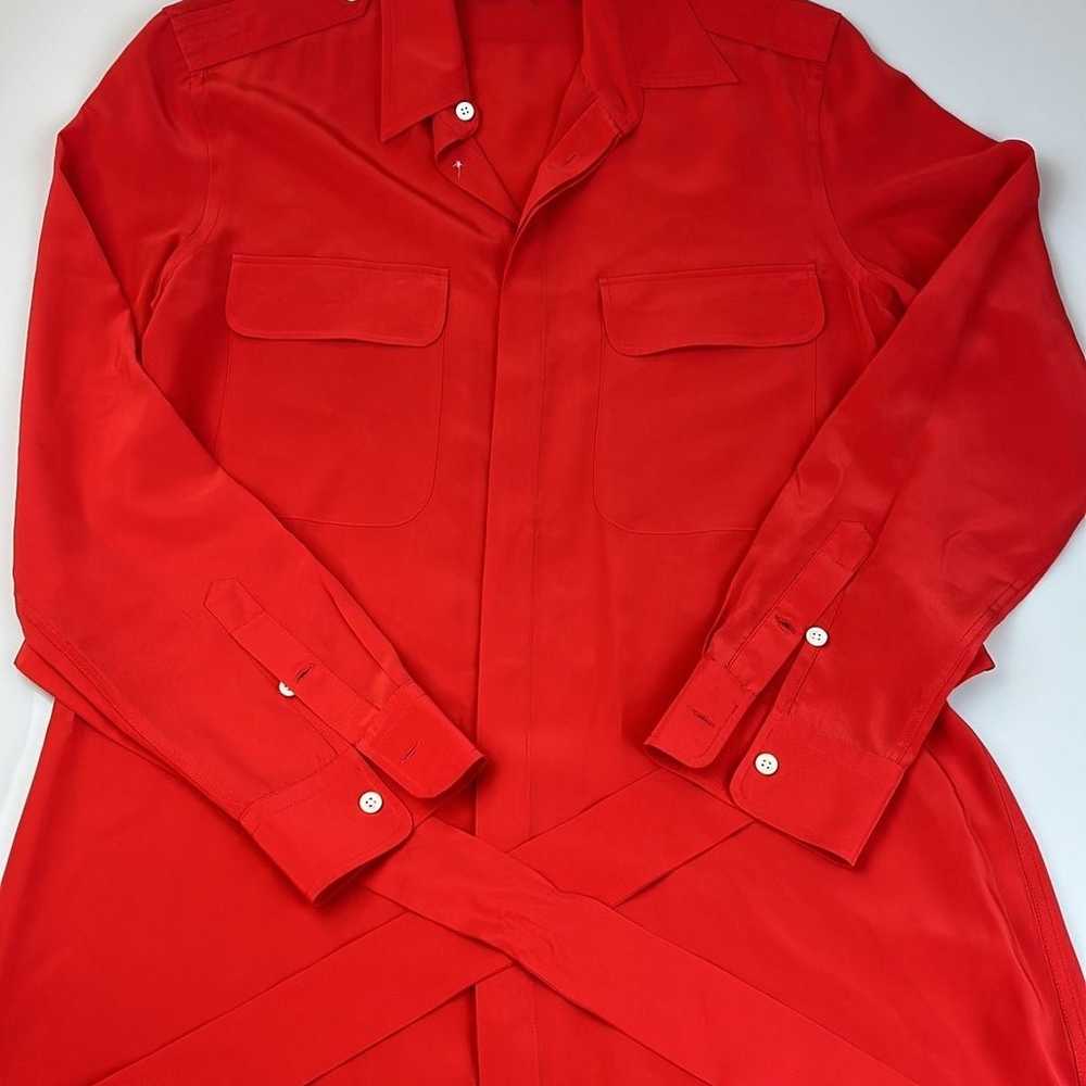 Polo Ralph Lauren Red Buttoned 100% Silk Mulberry… - image 3