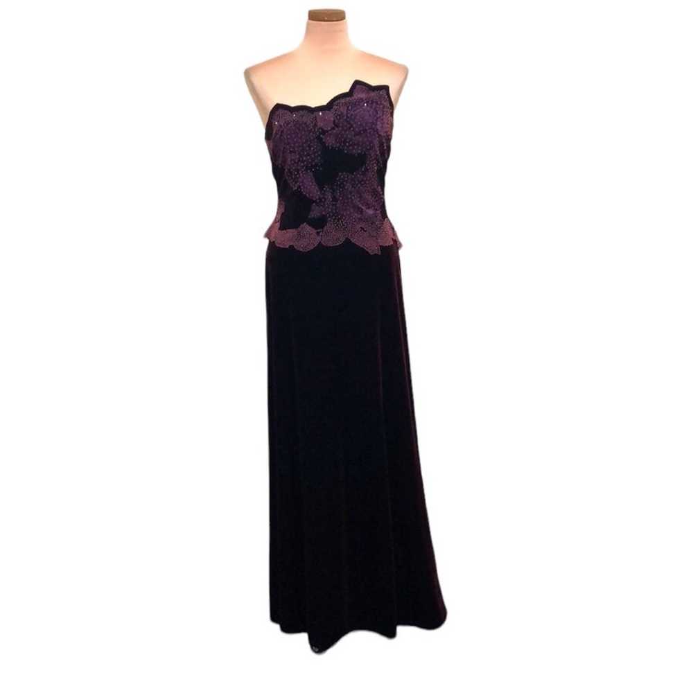 Tadashi Shoji Gown Formal Maxi Dress Size Large R… - image 1