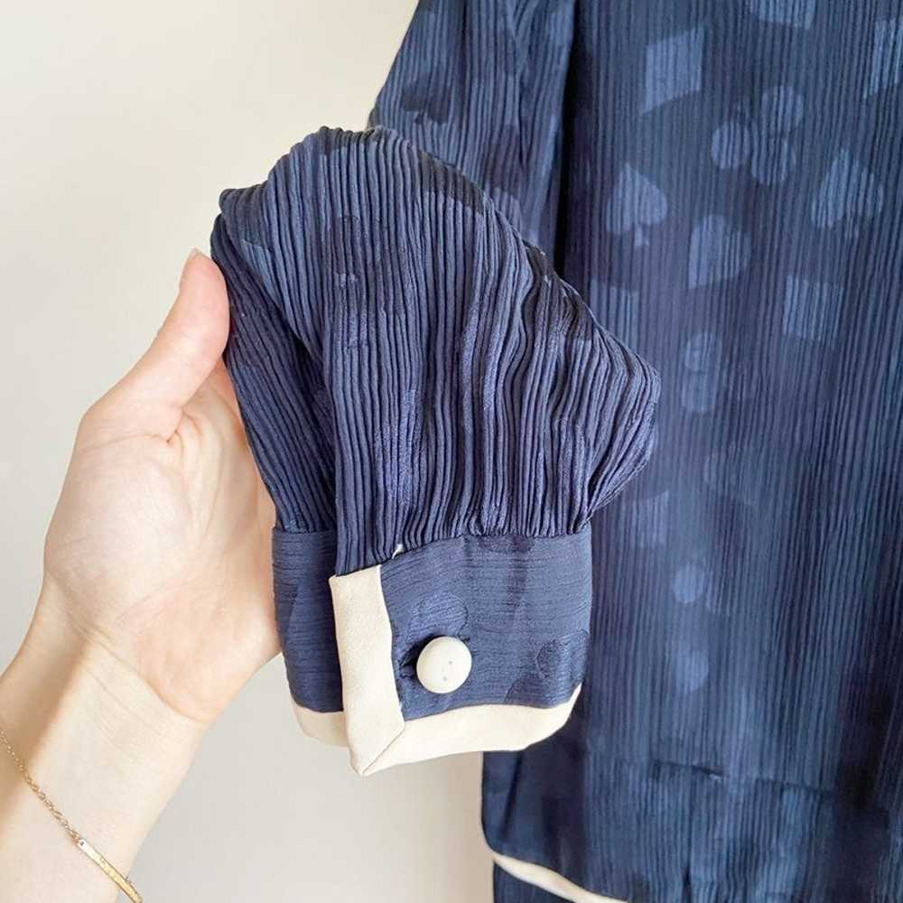 Stanley Platos Card Suit Silk Vintage Navy Long S… - image 7