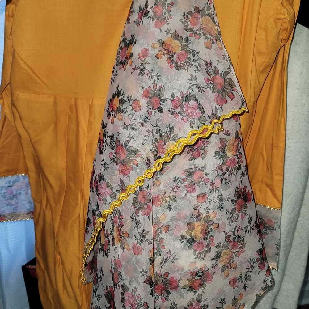 Pakistani Frock with trouser and organza duppata - image 4