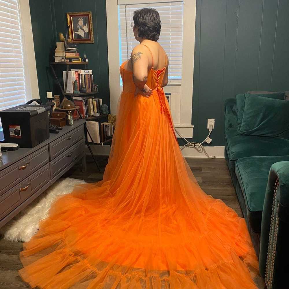 Beautiful Orange Gown - image 3