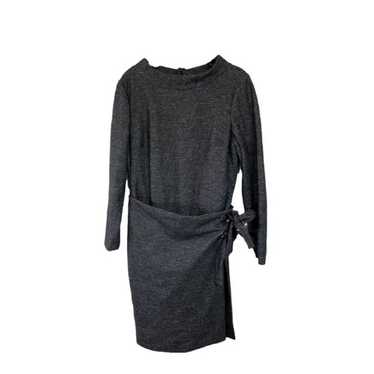 Badgley Mischka  Charcoal Faux Wrap Dress