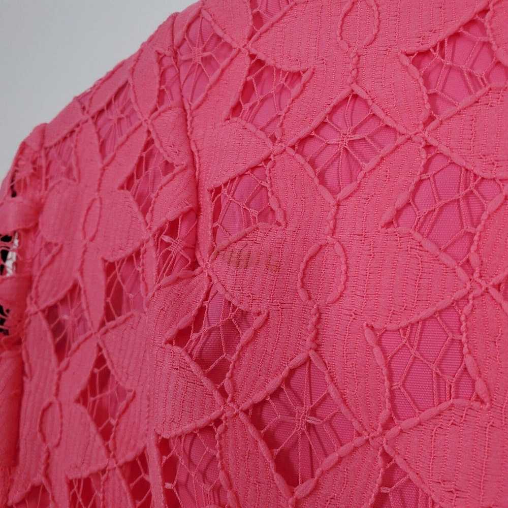 Vintage 60s 70s Pink Lace Long Sleeve Empire Wais… - image 7