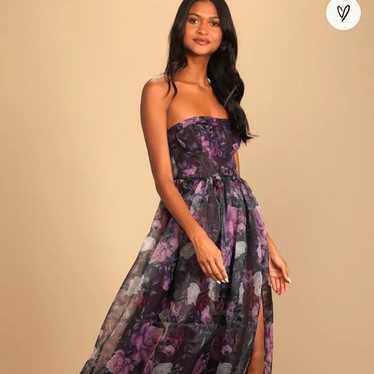 Purple lulus floral print dress - image 1