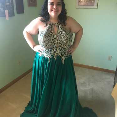 Hunter green prom dress