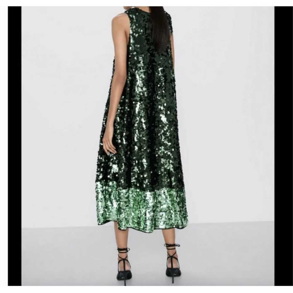 Zara Special Edition Green Sequins Bow Holiday Mi… - image 3