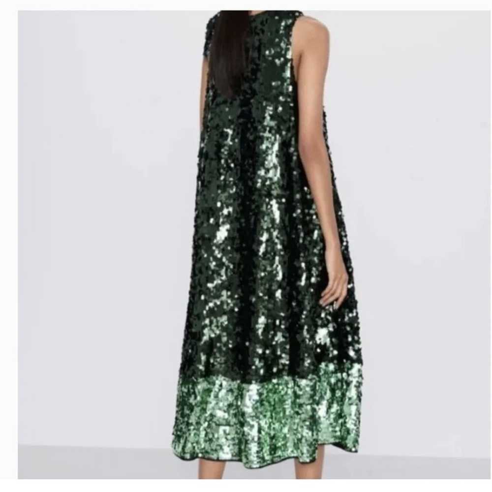 Zara Special Edition Green Sequins Bow Holiday Mi… - image 4