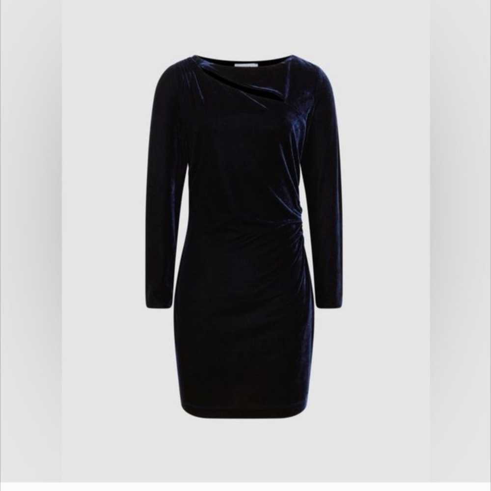 Reiss Katie Velvet Long Sleeve Cut Out Mini Dress… - image 1