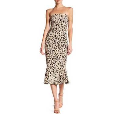 Cinq a sept strapless leopard dress