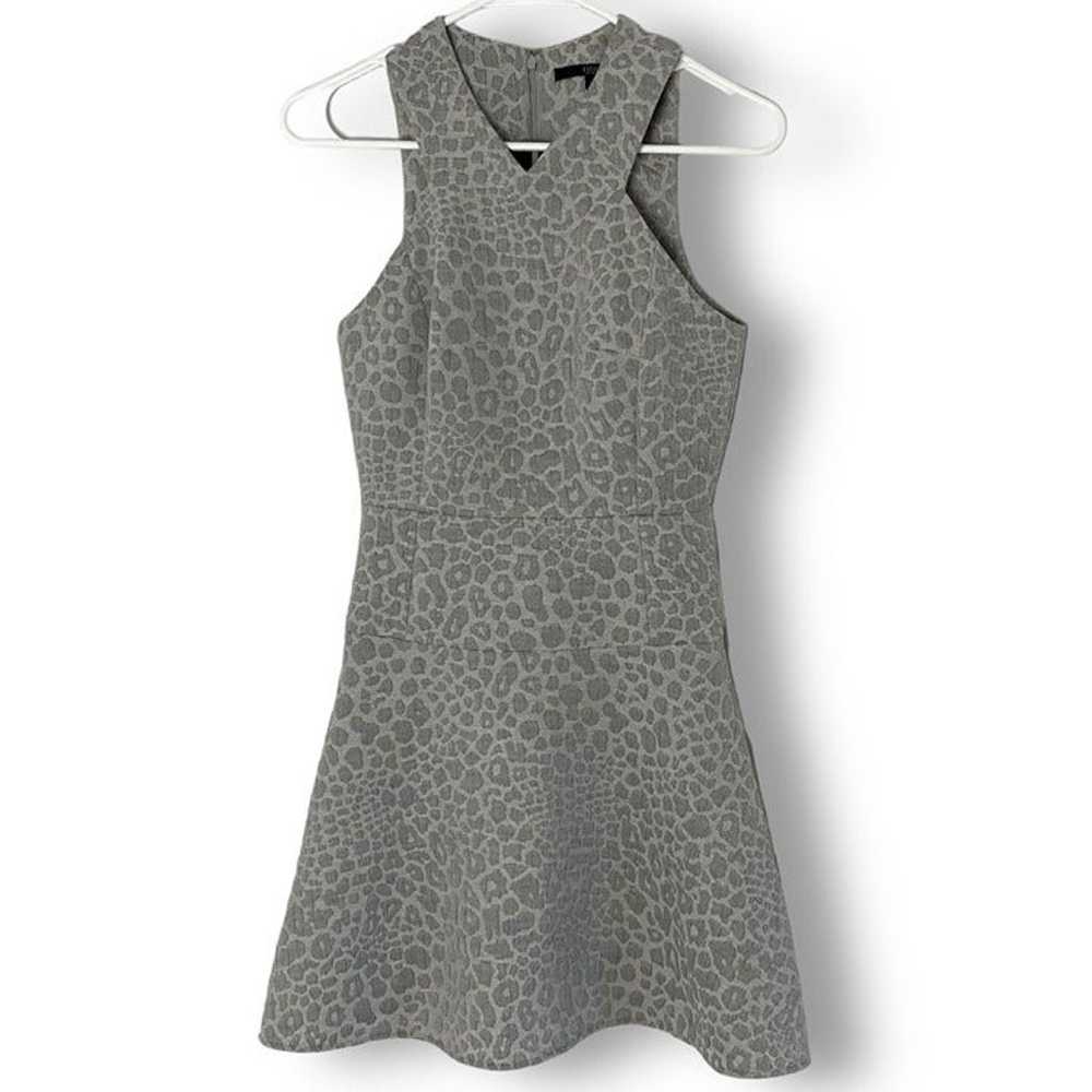 Tibi Animal Print Jacquard Mini Dress, Silver Rim… - image 1