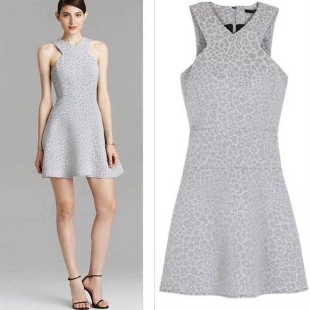 Tibi Animal Print Jacquard Mini Dress, Silver Rim… - image 2