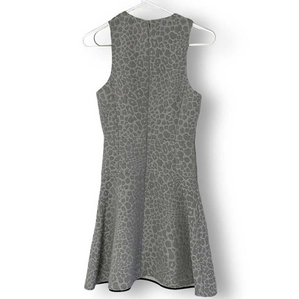 Tibi Animal Print Jacquard Mini Dress, Silver Rim… - image 3