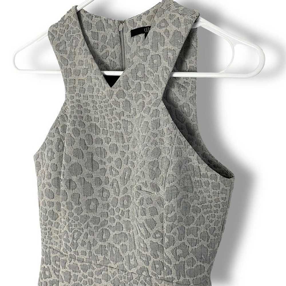 Tibi Animal Print Jacquard Mini Dress, Silver Rim… - image 5