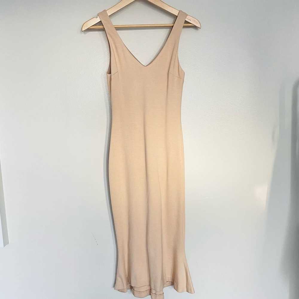 L’AGENCE Lucia Trumpet Midi Nude/Tan Dress Made i… - image 3