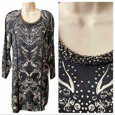 3.1 Phillip Lim Black Printed Silk Shift Dress - image 1