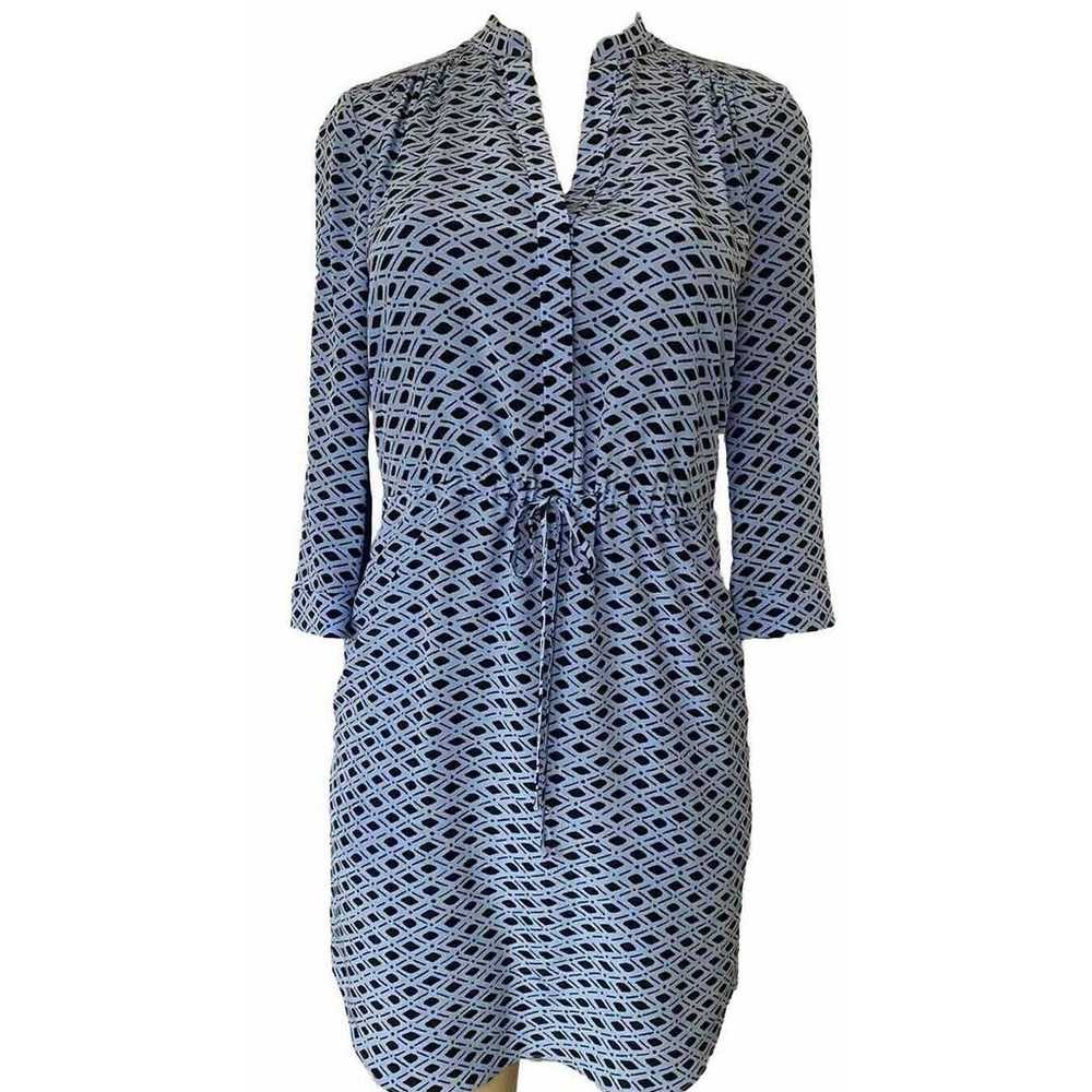 DVF Diane von Furstenberg Freya Dress Silk Blue B… - image 1