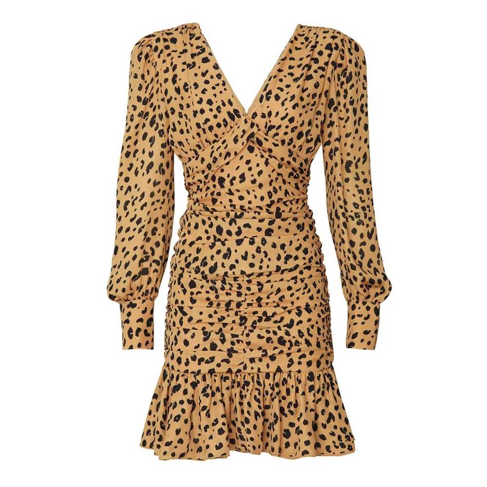Nicholas Silk Leopard Print Ruched Dress Size 0 B… - image 10