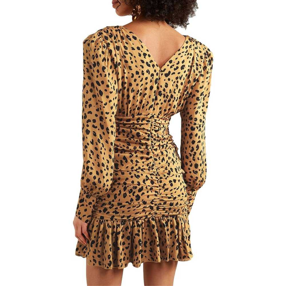 Nicholas Silk Leopard Print Ruched Dress Size 0 B… - image 4
