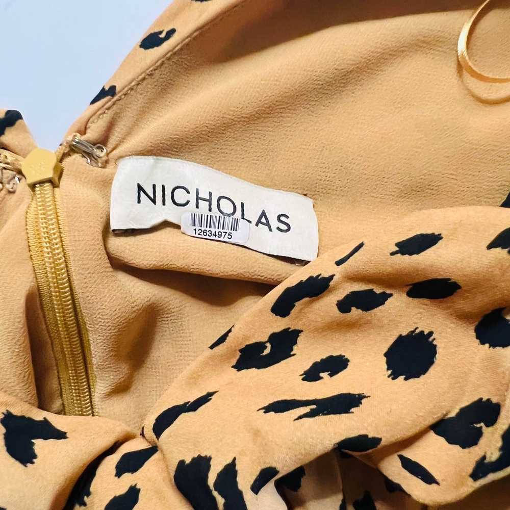 Nicholas Silk Leopard Print Ruched Dress Size 0 B… - image 5
