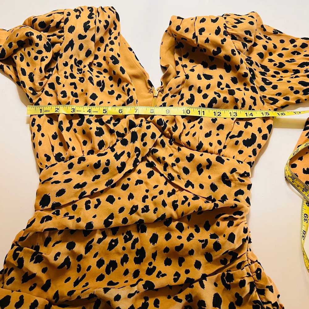 Nicholas Silk Leopard Print Ruched Dress Size 0 B… - image 8
