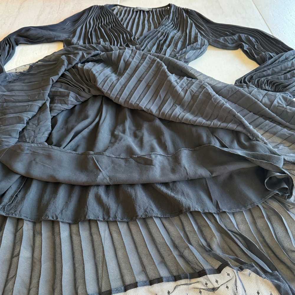 The Kooples Paris Long Maxi Pleated Dress Black S… - image 11