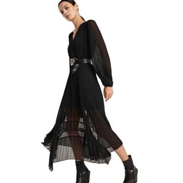 The Kooples Paris Long Maxi Pleated Dress Black S… - image 1