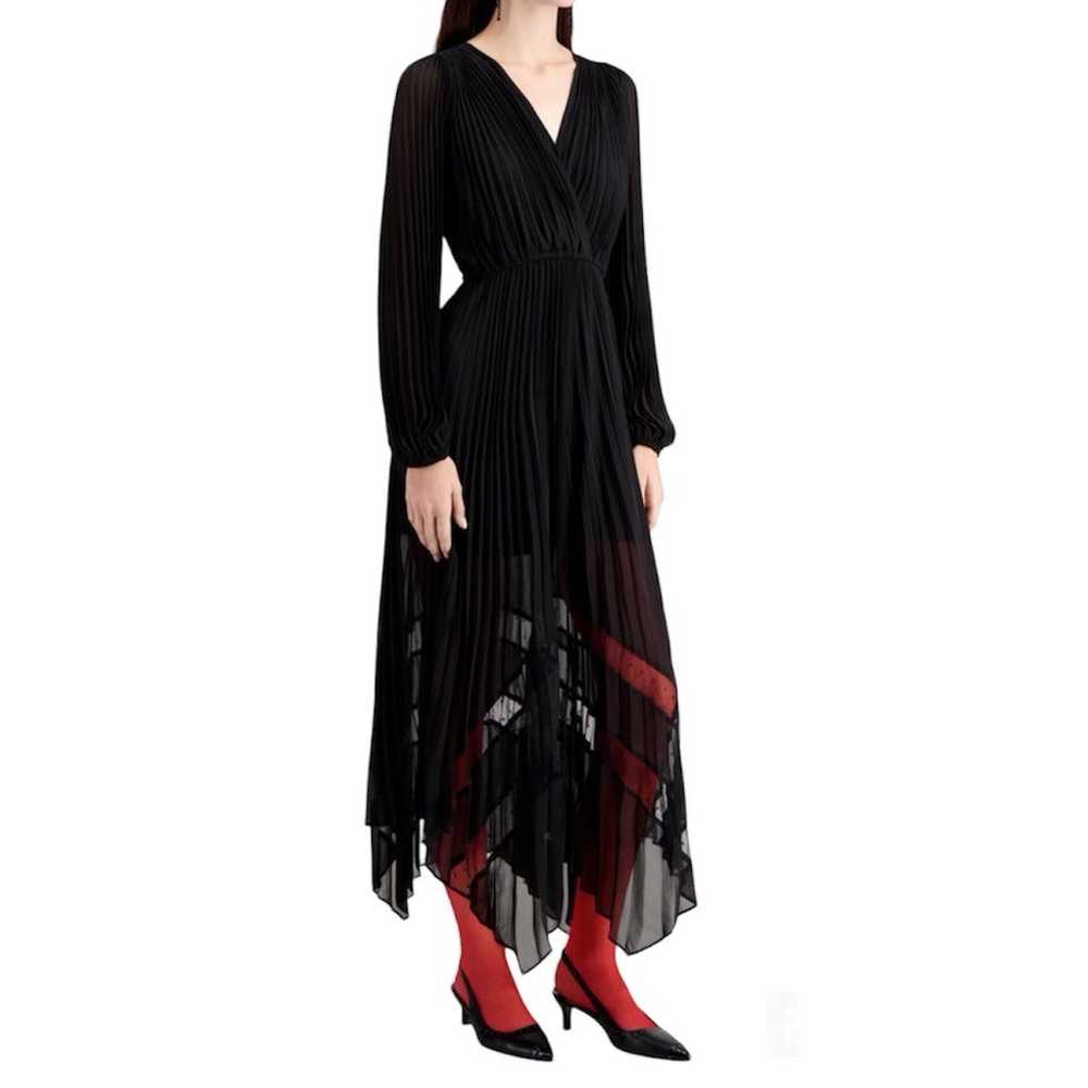 The Kooples Paris Long Maxi Pleated Dress Black S… - image 3