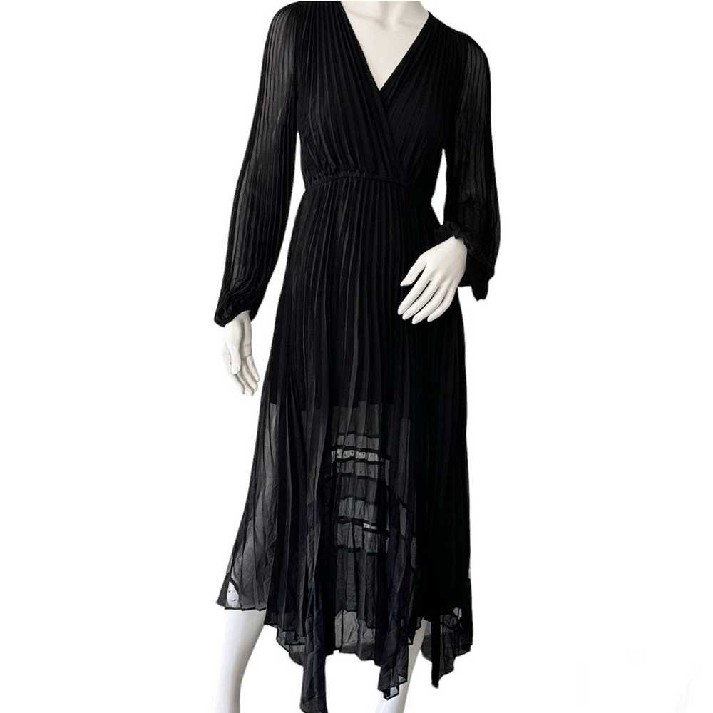 The Kooples Paris Long Maxi Pleated Dress Black S… - image 4