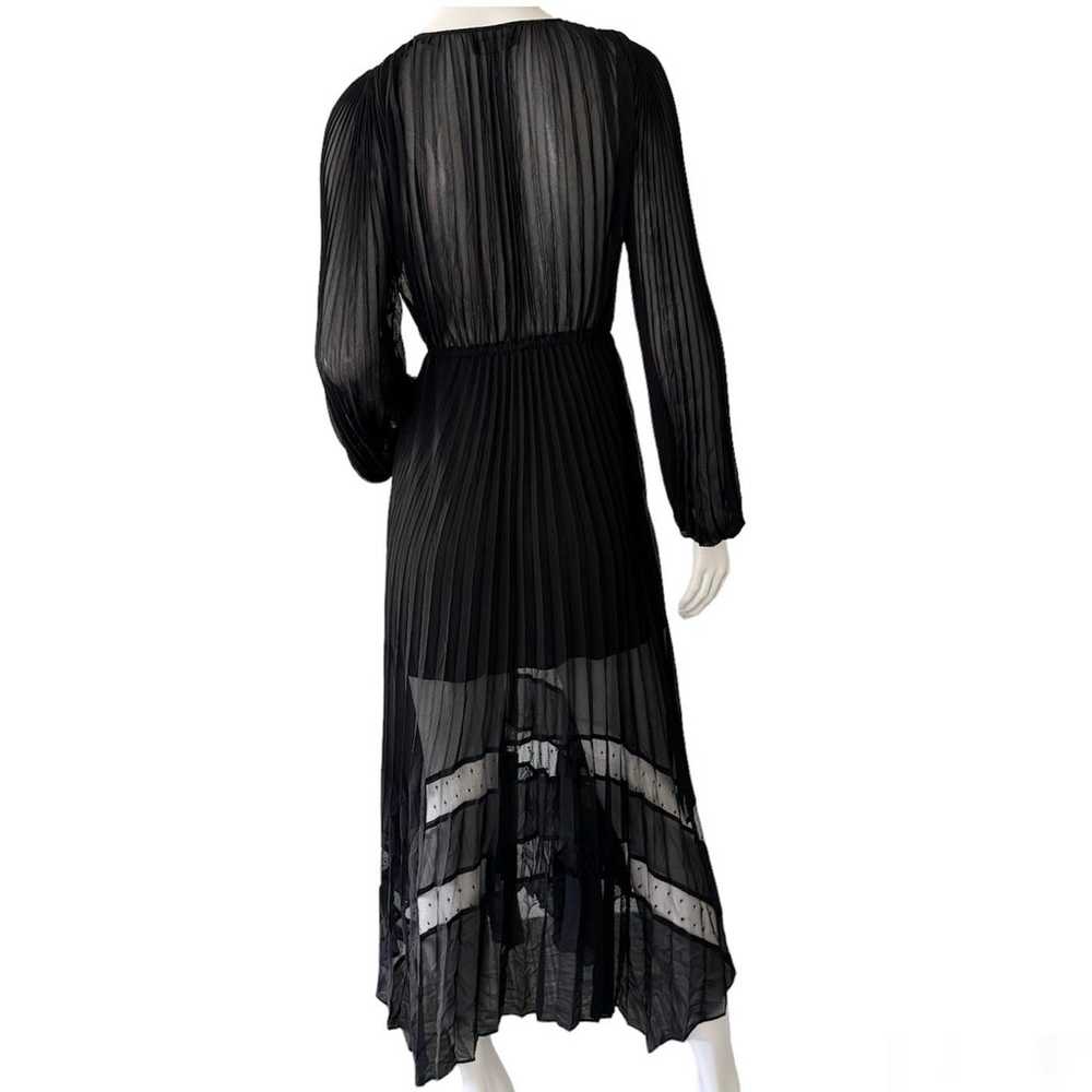 The Kooples Paris Long Maxi Pleated Dress Black S… - image 5