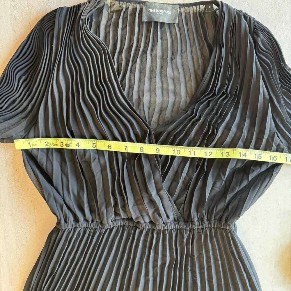 The Kooples Paris Long Maxi Pleated Dress Black S… - image 8