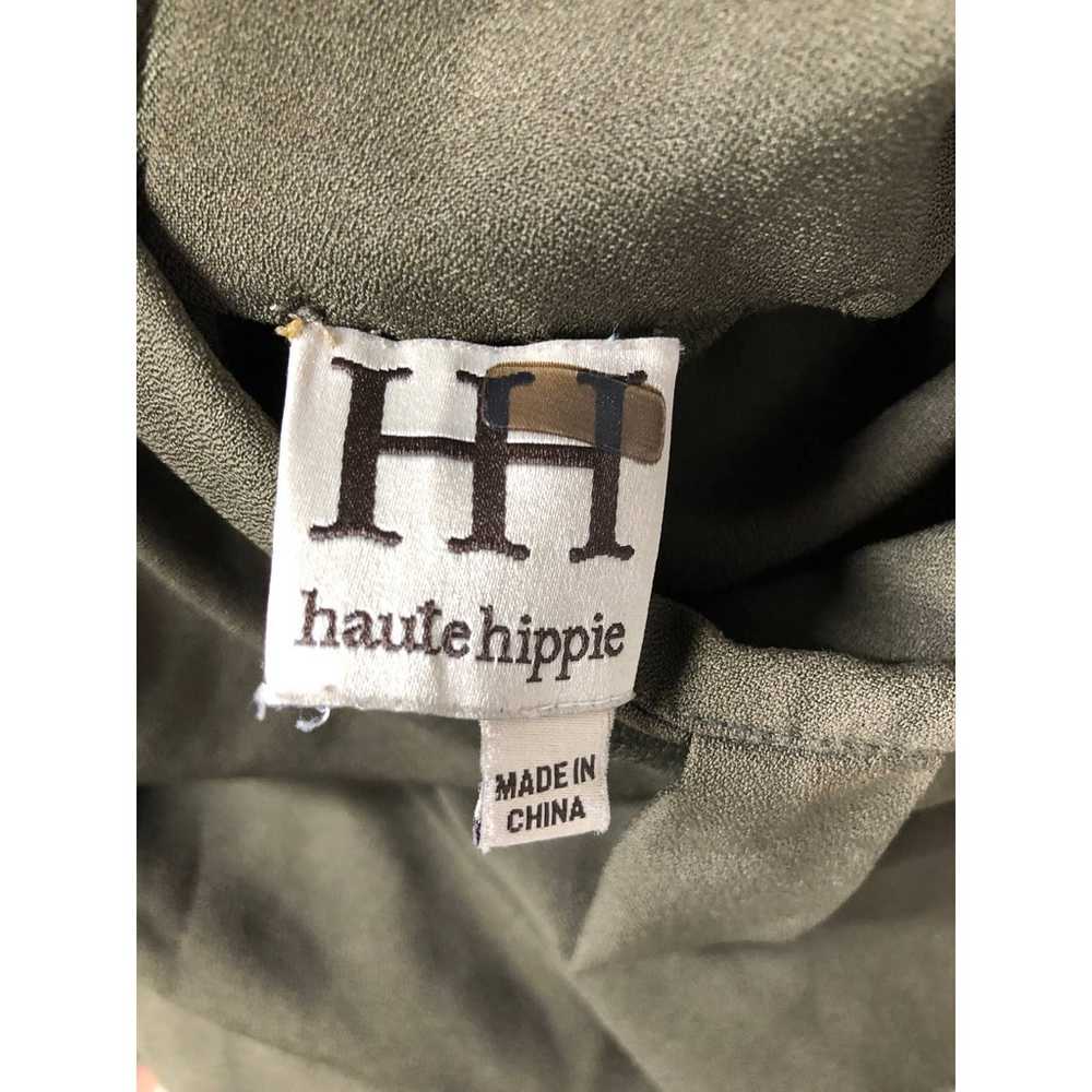 Haute Hippie Asymmetrical Ruffle Gown Green XS - image 8