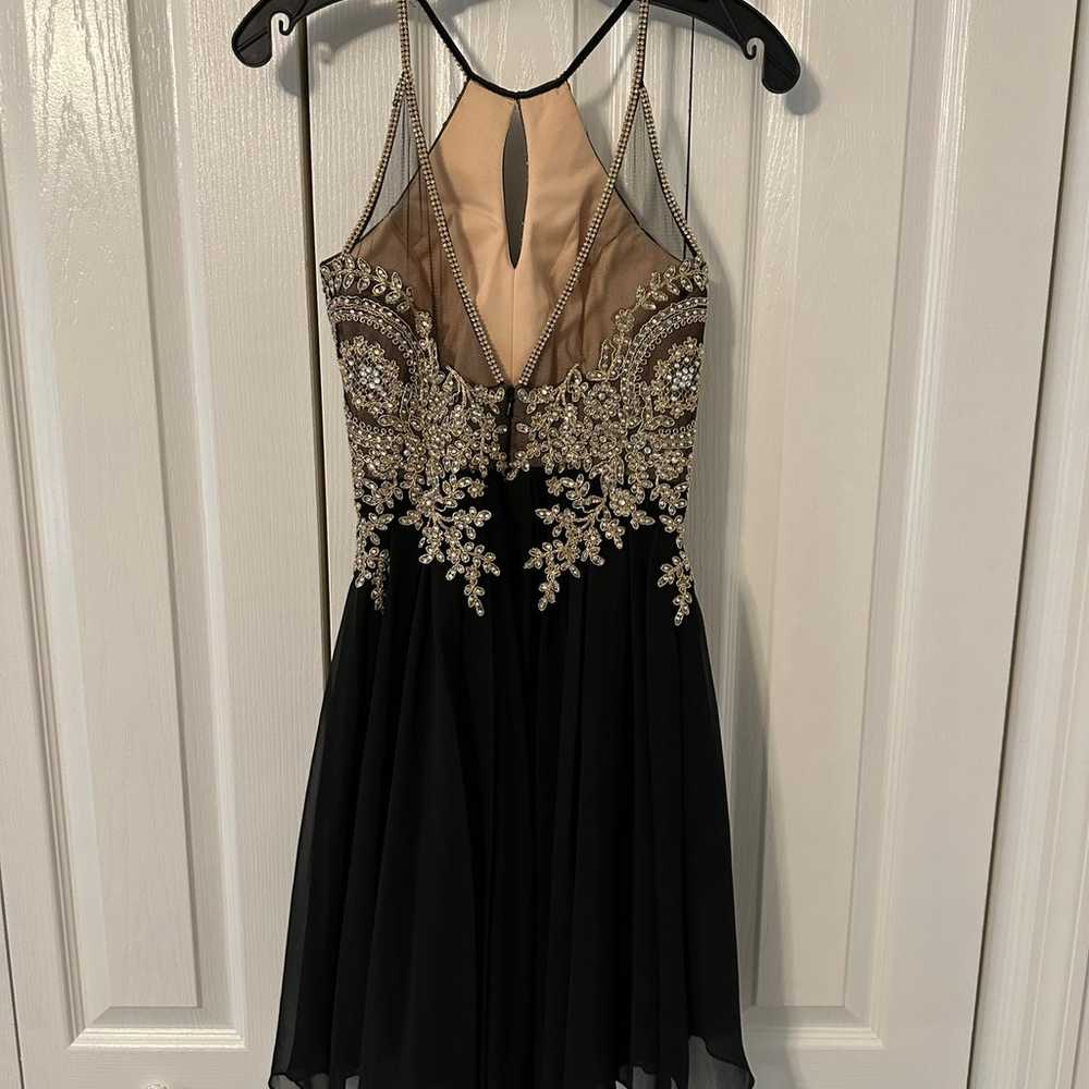 Dave and Johnny black and gold beaded dress - image 2