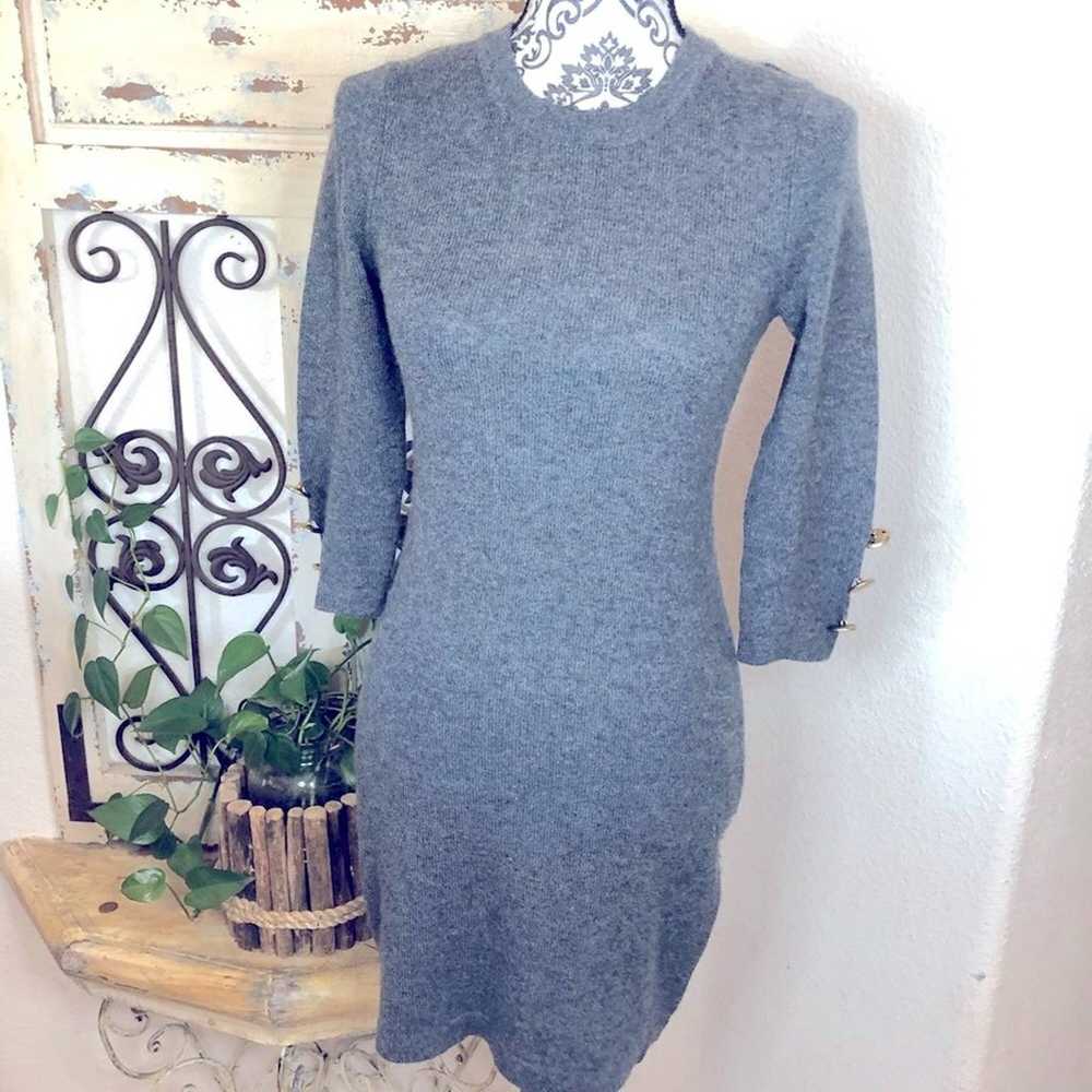 Aqua cashmere gray bodycon sweater dress XS - image 1