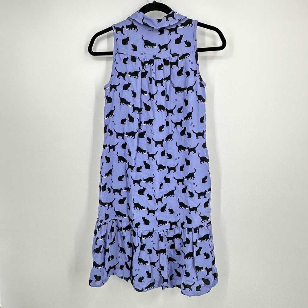 Kate Spade Purple Black Cat Kitty Print Drop Wais… - image 3