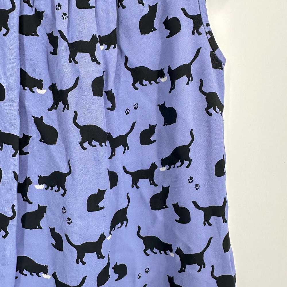 Kate Spade Purple Black Cat Kitty Print Drop Wais… - image 4