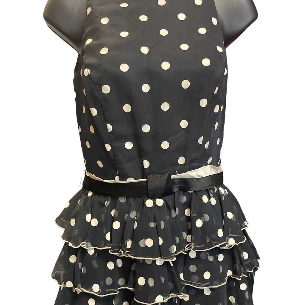 50’s Ruffled Tiered Sleeveless Peplum Style Dress… - image 2