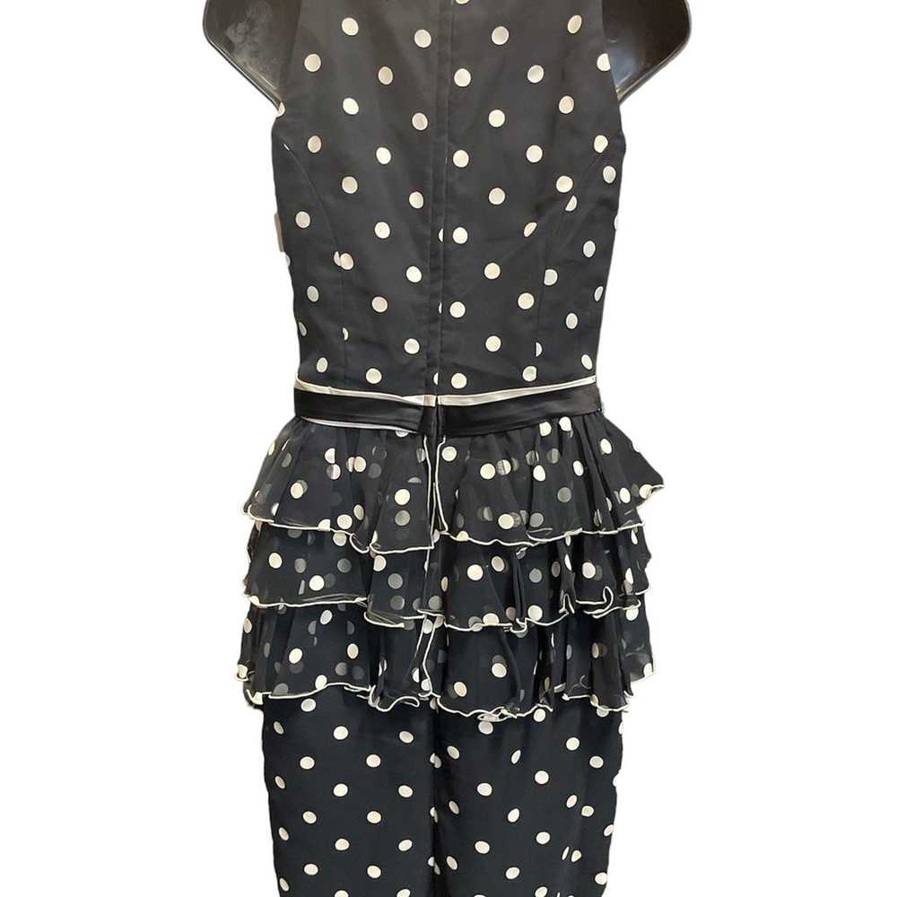 50’s Ruffled Tiered Sleeveless Peplum Style Dress… - image 5