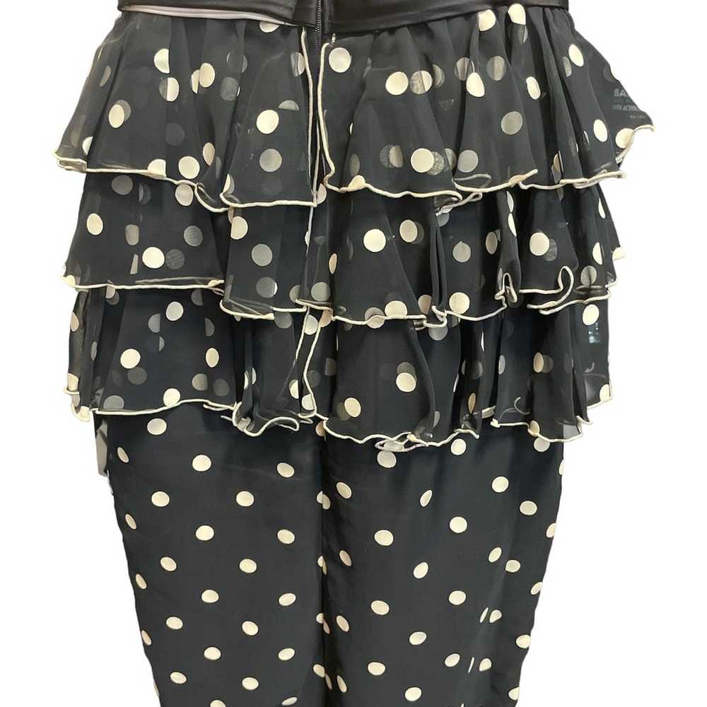 50’s Ruffled Tiered Sleeveless Peplum Style Dress… - image 6