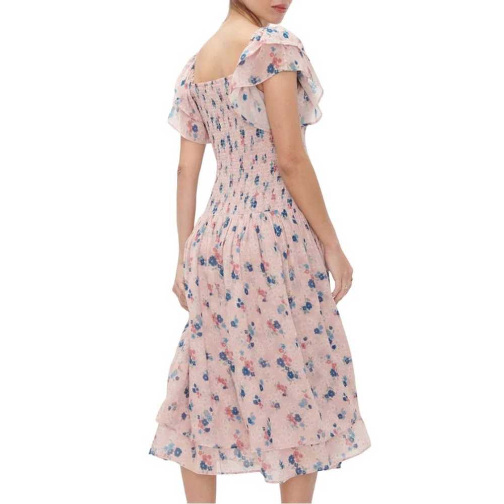 Hatch The Cosette Smocked Floral Pink Midi Dress … - image 2